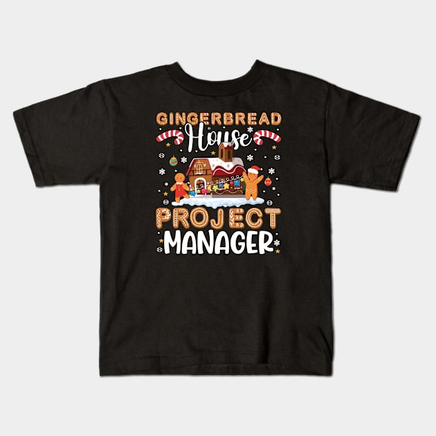 gingerbread house project manager Christmas cookies Baking Kids T-Shirt by PhiloArt